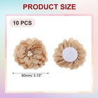 10pcs 3 15 Inch Rhinestone Chiffon Flower Fabric Appliques Beige