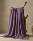 Nwt The Fleece Company Muslin Blanket 100  Cotton Queen Size  Purple 60x80