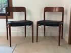 Niels Moller Model 75 Mid Century Danish Teak Dining Chairs Set Of 3