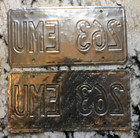 Expired Oregon License Plate Matched Pair Set 263 Emu Dents   Dings