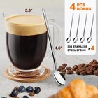 Glass Coffee Mug Set Of 4  15 Oz  Clear Large Coffee Mugs With Handles