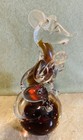 Vintage Blown Glass In Figure Of Mouse Paperweight figurine