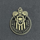 Las Chivas Soccer Leatherette Laser Engraving Iron On Patch Gold And Black 2    In