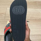 Gucci Rubber Web Criss Cross Slide Sandal Size 11