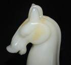 5 2  Old Chinese White Jade Carved Fengshui Animal Horse Head Statue