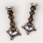 Swedish Scandinavian Vintage Sterling Silver Candlesticks Holders  2 Pair 