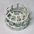 Vintage Cast Metal Dome Flower Frog Enamel Cage Floral Arranger Mid-century