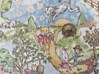 4 Yards Fabric Lot  nursery Rhyme Toile    1y Each- Craft Material Sewing 4ch