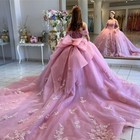 Big Bow For Quinceanera Dresss Birthday Party Sweet 15 16 Dress Organza With Pin