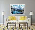 Mountains Lake Scenery Wall Decal Sticker Graphic Art Mural -  4 Sizes 