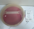Tupperware Collapsible Cake Taker Pink Round Carrier With Lid And Base New