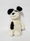 Jellycat Bashful Black White Cream Puppy Dog 12  Plush Stuffed Animal Medium