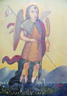 Antique Original Painted Tin Retablo Saint Raphael