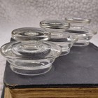 Set 3 Antique Glass Apothecary Jar Lids Stoppers Pharmacy Medical Chemist Lab