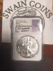 2017 -  American Silver Eagle - Ngc Ms 70 Fdoi - Signed By Elizabeth Jones Eh103
