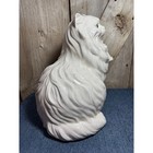 Vintage 1980 Mcm Persian Large White Ceramic Cat  Green Eyes Sitting Statue 14   