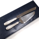 Tiffany   Co Audubon 2 Pc Cake Serving Set W box Sterling Handle Stainless Blade