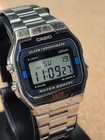 Casio Vintage A163w  593  34mm Digital Stainless Steel Band Watch New Battery 
