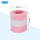 12pcs Sports Wristbands Absorbent Sweatband Wrist Band  Light Pink White
