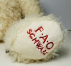 Fao Schwarz Plush Teddy Bear 13  Stuffed Animal With Peach Ribbon New 