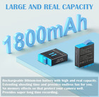 3-pack Hero 11 Battery   3-channel Charging Station For Gopro Hero 11 10 9 Black