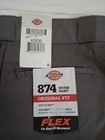 Dickies 874 Work Pants Mens 40x30 Gray Color Original Fit  Nwt Flex Waist