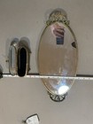 Brass   Vintage Mirror Tray   Jewelry Box  2 Piece Lot  Used  Fair  