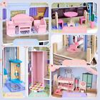 Wooden Dollhouse For Kids With Doll House Accessories And Furniture Perfect