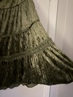 Crushed Velvet Tiered Maxi Skirt Size 2x Olive Green Whimsygoth Forest Witch