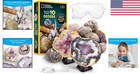 Stem Educational Geode Kit - 10 Real Crystal Geodes With Safety Goggles   Guide