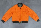 Vintage 80 s Ma-1 Flight Contract Military Bomber Jacket Khaki Orange Size L