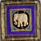 Pair Of Thai Burmese Kalaga  Embroidered And Beaded Elephants Tapestry