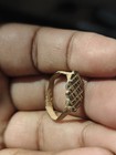 Ancient Bronze Ring Genuine Roman Byzantine Ornamented Collectible Dark Patina
