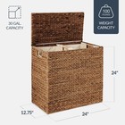 Best Choice Products Large Water Hyacinth Double Laundry Hamper Basket 2 Liner