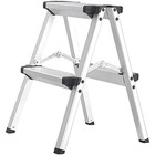 Lightweight Aluminum Folding 2 Step Ladder Anti-slip Portable Compact Stool New