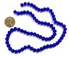 72 Vintage Glass Cobalt Blue 6mm  Smooth Round Beads 4564