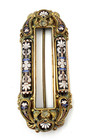 Stunning Victorian Gilt Brass Repouss   Enamel Belt Buckle - Gorgeous Buckle