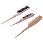 Vtg Nylon Pink Rat Tail Comb Teasing Fine Tooth 2 Brushes Hair Brush Lot
