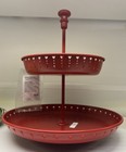 Ikea Garnera Steel Serving Stand 2 Tiers Red Spring Tulips Design New