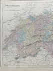 1871 Switzerland Fully Hand Coloured Original Antique Map By Joshua Archer