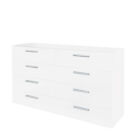 Wood Double Dresser Organizer Chests Of 8 Drawers Bedroom Storage Cabinet White