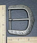 Vintage Silver Tone Etched Western Style Metal Belt Buckle N567