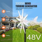 3000w Power Wind Turbine Generator 8 Blades Mppt Controller Windmill 12v 24v 48v