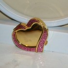 Vintage Estee Lauder Lucidity Pressed Powder Compact     Heart W pink Rhinestones