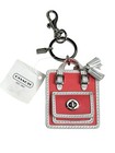 Nwt Coach 63836 Mini Leather Handbag Purse Charm Keychain Coral   White