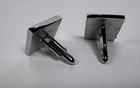 Vintage Swank Fishing Cufflinks Black Enamel Silver Tone Rod Reel Fish Angler