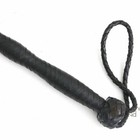 Real Cow Hide Leather Braiding Riding Crop Whip Fiber Stick Dragon Tail 