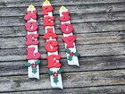 Christmas Signs Peace Noel Joy Wood Candle Decoration Folk Art Handmade Vintage