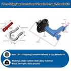 2 Pack 8800lbs Shipping Container Wheels 6-lug Wheels Heavy Duty Container Axle