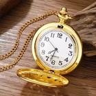 Antique Steampunk Vintage Arabic Numerals Quartz Pocket Watch Gold Case Pendant